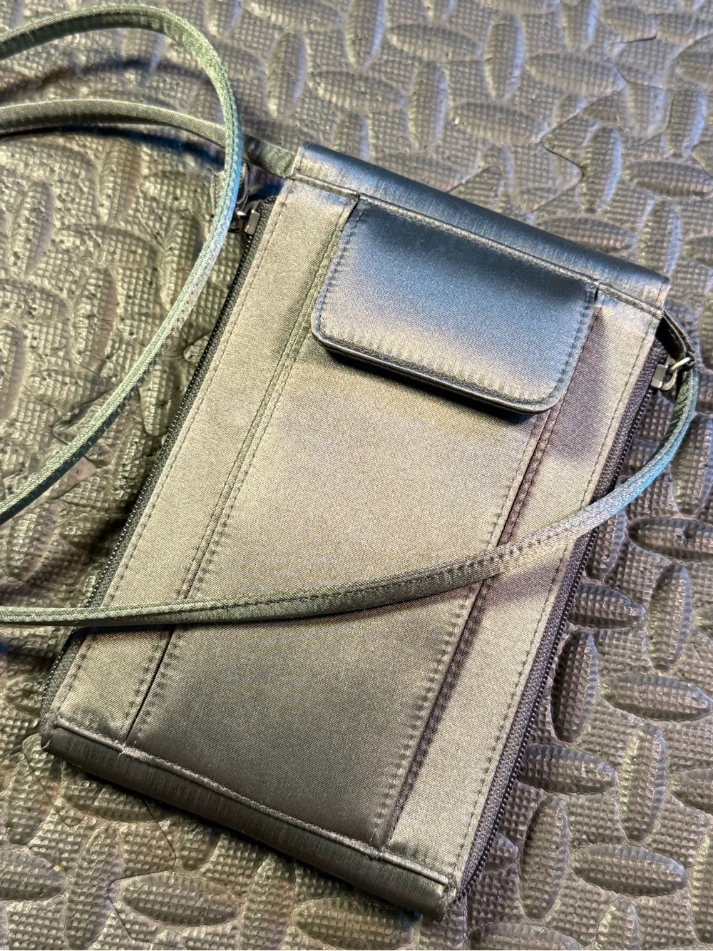 Nine West Charcoal Gray Travel Organizer Crossbody Wallet Bag